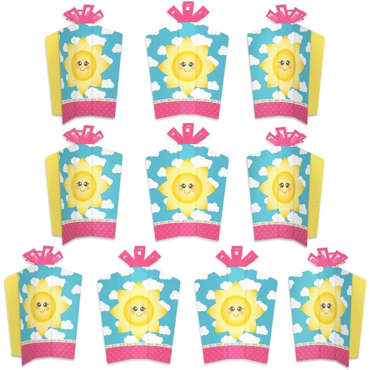 Big Dot of Happiness You Are My Sunshine - Table Decorations - Baby Shower or Birthday Party Fold & Flare Centerpieces - 10 Pieces