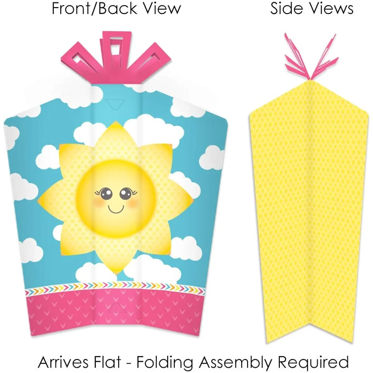 Big Dot of Happiness You Are My Sunshine - Table Decorations - Baby Shower or Birthday Party Fold & Flare Centerpieces - 10 Pieces