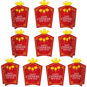 Big Polka Dots of Happiness Chinese New Year - Table Decoration - Lunar New Year Party Fold and Flare Centerpiece - 10 Pieces