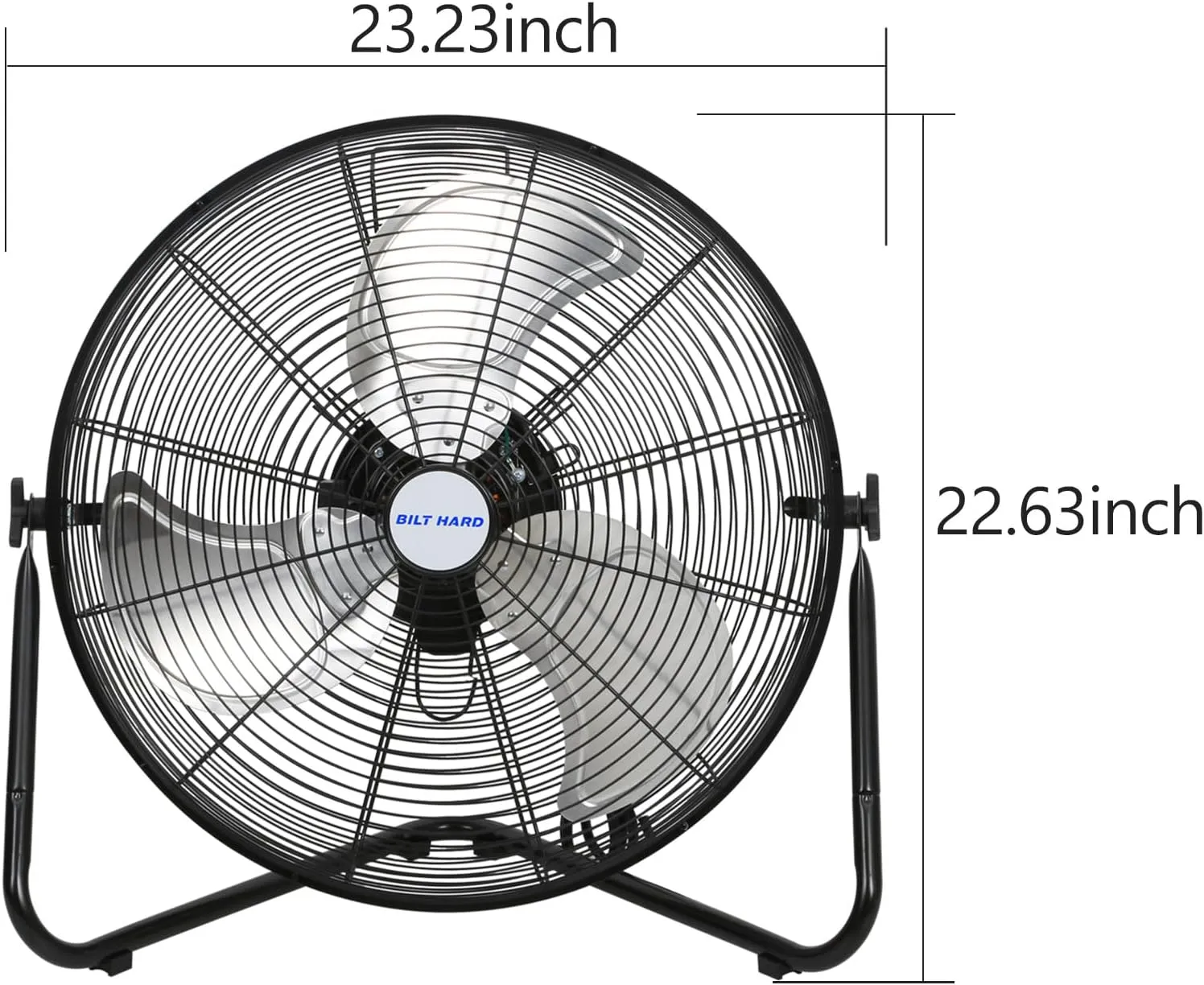 BILT HARD 20" High Velocity Floor Fan, 4600 CFM 3-Speed Industrial Shop Fan with Wall-Mounting System, Heavy Duty Metal Fan for Garage Workshop and Warehouse, 2 Pack