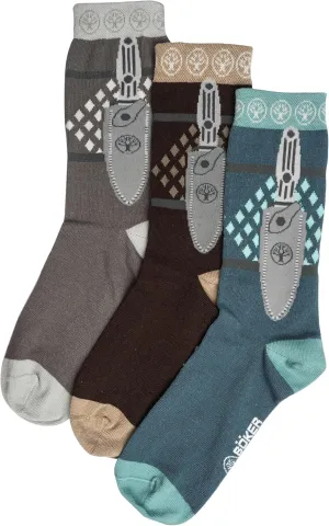 Böker Manufaktur Solingen Unisex Set Socks, Multicolor, Size 6.5-9