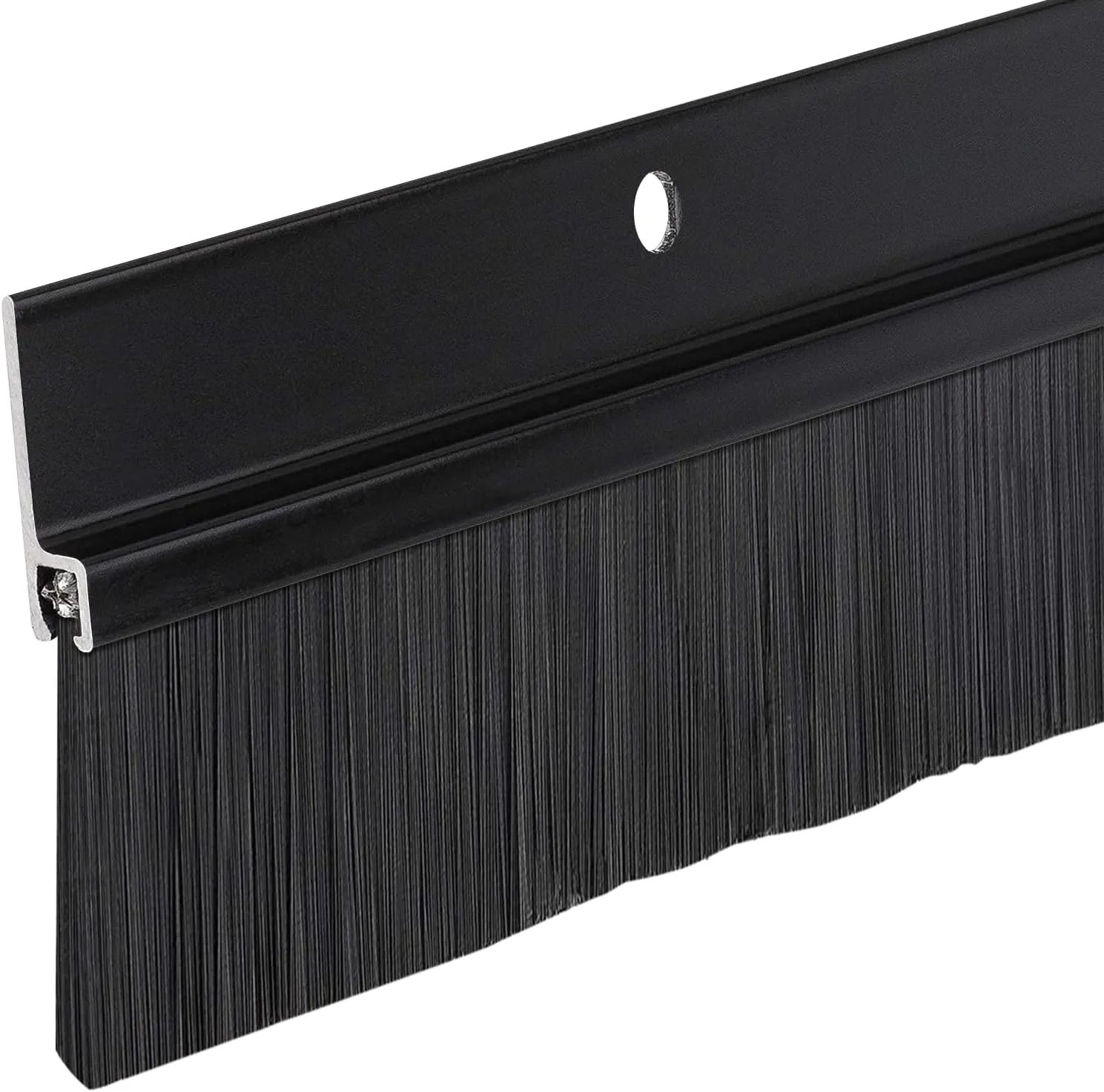 Black Aluminum with Long Brush Sweep for Gaps up to 2" (3 FT (36") Long)