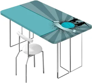 Black Blue Fitted Tablecloth for Rectangle Table Basketball Player Silhouette Indoor or Outdoor Fitted Table Covers for Banquet Tables Doodle Style Art Fits up 4 Foot Tables
