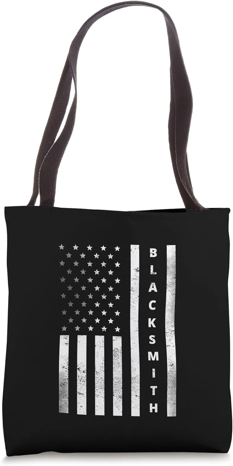 Blacksmith Vintage US Flag Proud Blacksmith Tote Bag