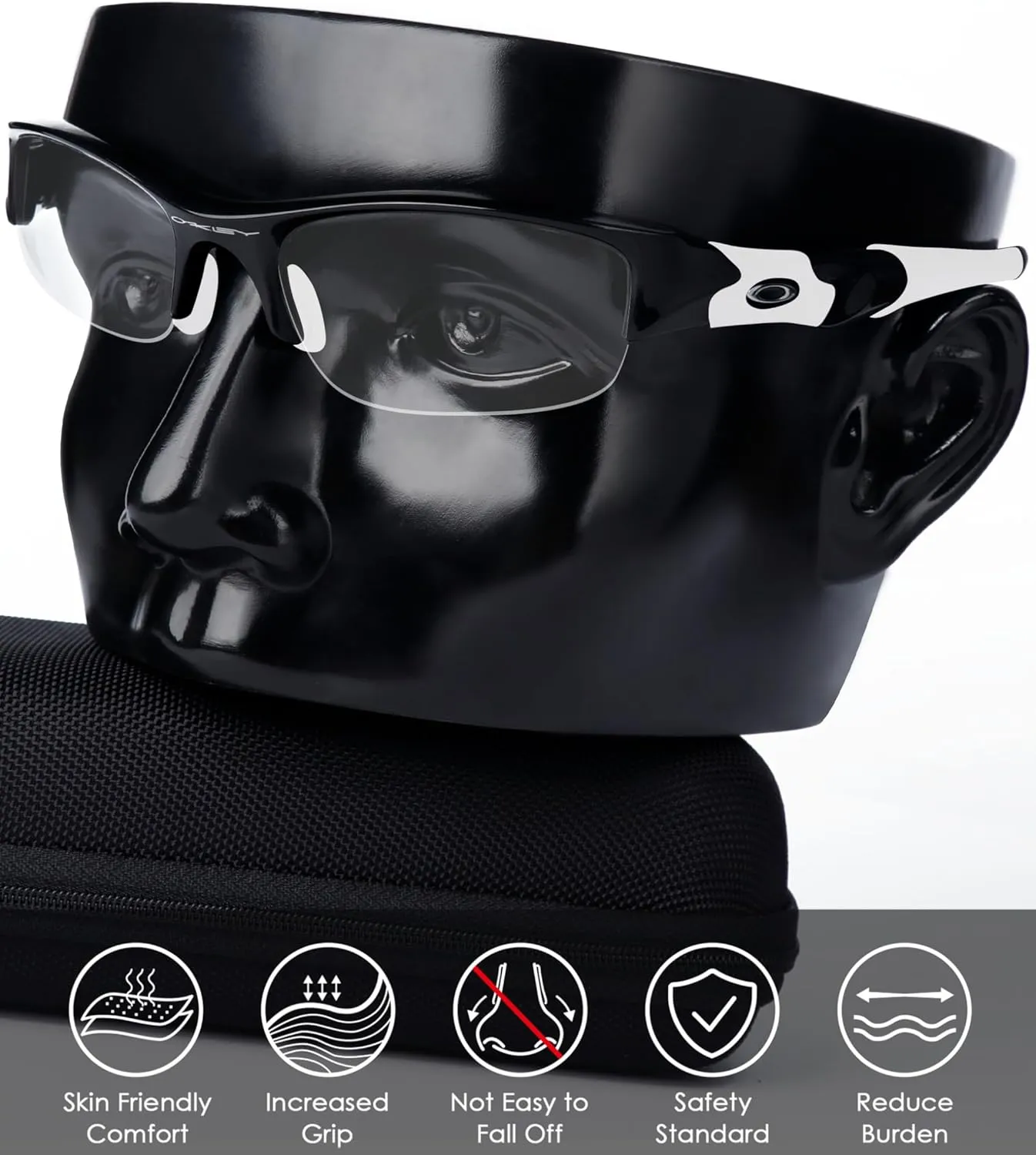 BLAZERBUCK Replacement Sock Kits Earsocks & Nosepieces for Oakley Flak Jacket XLJ Sunglass