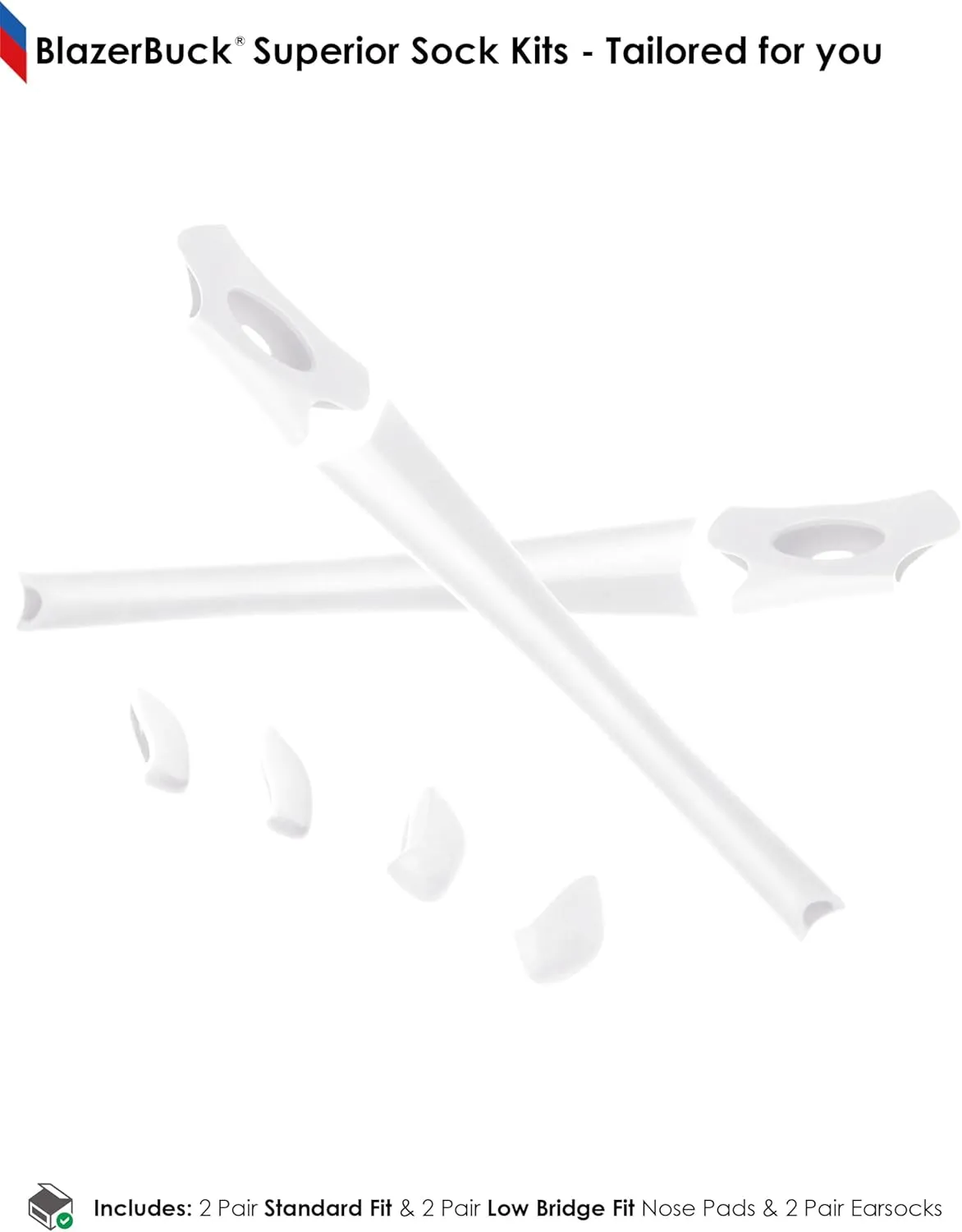 BLAZERBUCK Replacement Sock Kits Earsocks & Nosepieces for Oakley Flak Jacket XLJ Sunglass