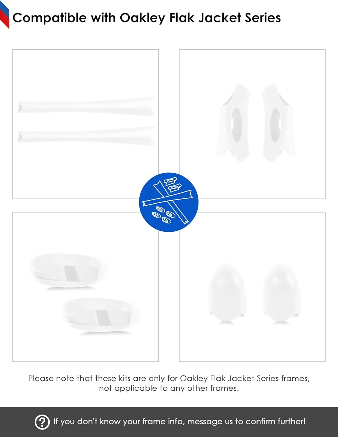 BLAZERBUCK Replacement Sock Kits Earsocks & Nosepieces for Oakley Flak Jacket XLJ Sunglass