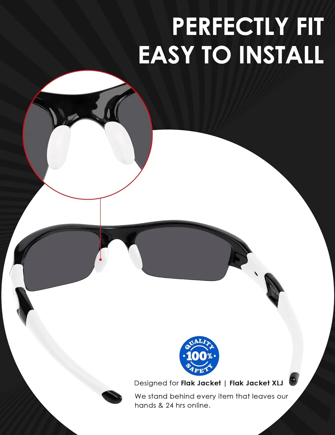 BLAZERBUCK Replacement Sock Kits Earsocks & Nosepieces for Oakley Flak Jacket XLJ Sunglass