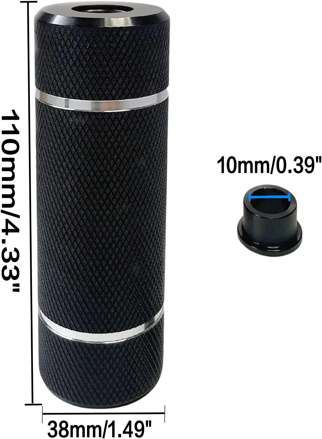 BMX Bike Pegs 4.3" Compatible with Both 14mm and 3/8 Inch Axles, Wheel Studs，Aluminum Alloy Durable and Stylish Non-Slip
