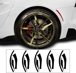 BOGAR TECH DESIGNS Wheel Rim Chrome Delete Sticker Decal Vinyl Film Replacement Compatible with Toyota Supra 2020-2025, Gloss Black