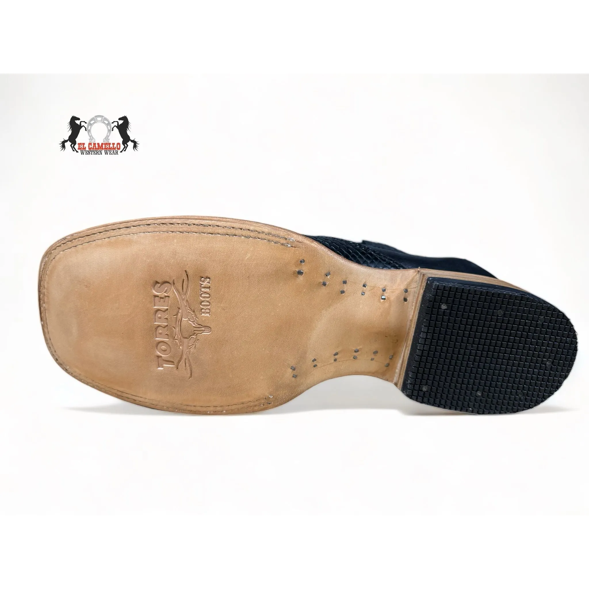 Botin De Piton Grabado Negro