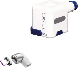 BoxWave Adapter Compatible with Exped Widget Pump - MagnetoSnap PD Angle Adapter, Magnetic Charging Connector Device Saver - Metallic Silver