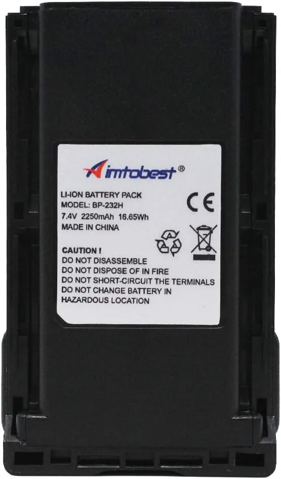 BP-232H BP232H 2250mAh Li-ion Battery Compatible for ICOM IC-F3011 IC-F4011 IC-F3021 IC-F4021 IC-F3161 IC-F4161 IC-A14 IC-F24 IC-F33 IC-F43 BP-232N BP-231 BP-230N
