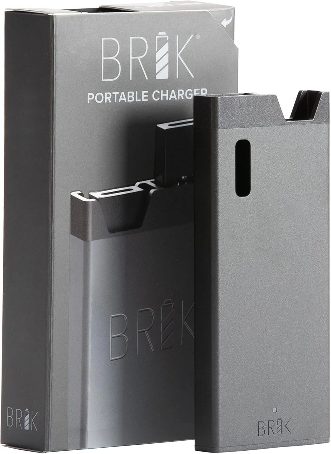 BRIK Portable Carrying Case - Magnetic Holder - Charger Storage - Travel Accessory - Anodized Metal Case (Steel Grey)