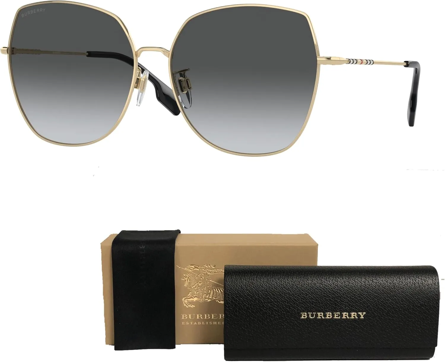 BURBERRY BE3136D Square Sunglasses for Women   BUNDLE With Deisgner iWear Complimentary Eyewear Kit