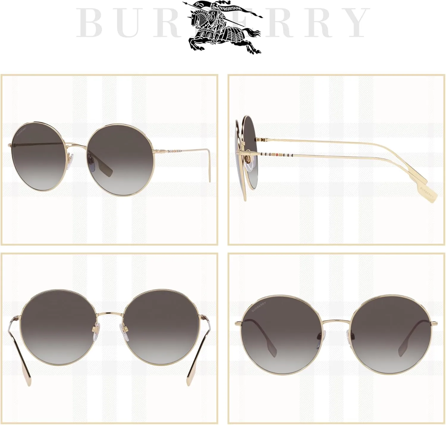 BURBERRY Pippa BE3132 Round Sunglasses for Women   BUNDLE With Designer iWear Eyewear Kit