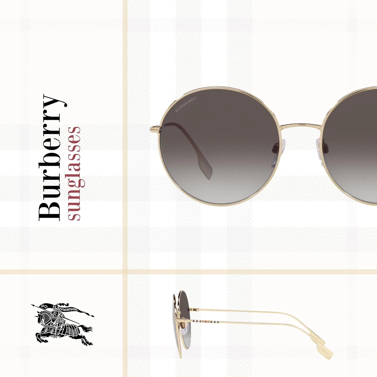 BURBERRY Pippa BE3132 Round Sunglasses for Women   BUNDLE With Designer iWear Eyewear Kit