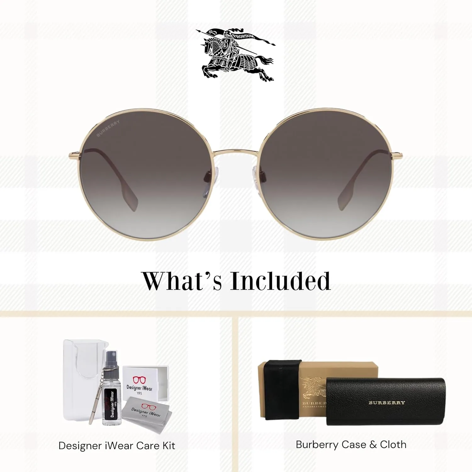 BURBERRY Pippa BE3132 Round Sunglasses for Women   BUNDLE With Designer iWear Eyewear Kit