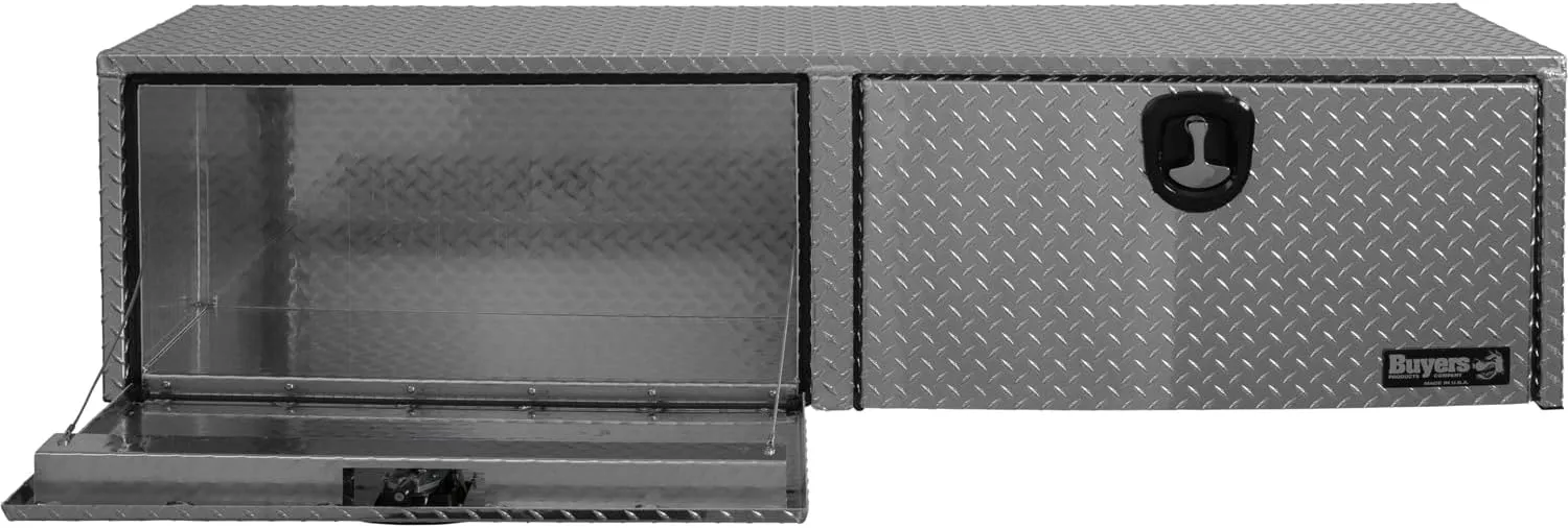 Buyers Products 1701551 Silver Aluminum Diamond Tread Topsider Truck Tool Box, 72 x 13 x 16 Inch, Made in USA, Professional-Grade, Heavy-Duty, Corrosion-Resistant, Dual Drop Doors, Compression Latch