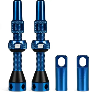 BWSHLF Tubeless Presta Valve Stem 40/44/55/60/65/80/100 mm, Super Light Alloy Presta Valve Stem Kit with Valve Core Remover Tool and Valve Stem Caps - Multiple Color and Size Options(Pair)