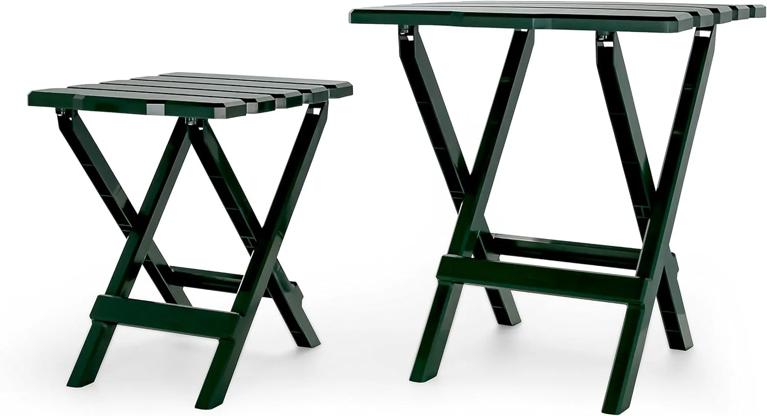 Camco 21031 Small Quick-Folding Adirondack Table, Plastic, Green