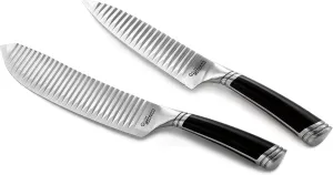 casaWare Groovetech 2-Piece Knife Set (6-Inch Chef and 8-Inch All Purpose Knife)