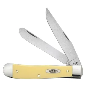 Case Trapper With Clip Yellow Synthetic Folding Knife