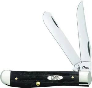 CASE XX WR Pocket Knife Jigged Buffalo Horn Mini Trapper Item #65016 - (Bh207 SS) - Length Closed: 3 1/2 Inches