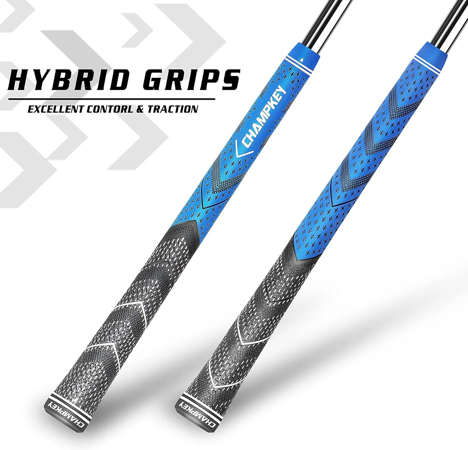 CHAMPKEY Golf Grips 13 Pack | Come with Solvent,15 Tapes,Vise Clamp and Hook Blade | All Weather Control and High Feedback Golf Club Grips