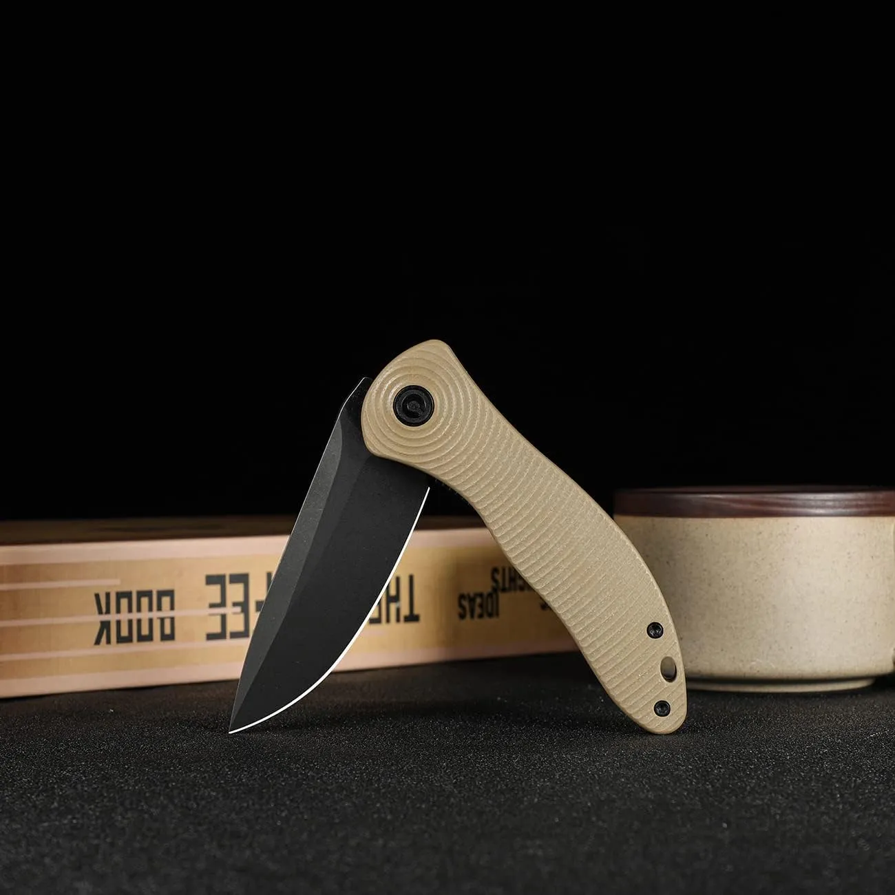 CIVIVI Synergy3 Pocket Knife for EDC, Utility Folding Knife 3.24-in Nitro-V Steel Blade, Tan G10 Handle, Multi-Function Knife for Camping Hiking Hunting C20075D-2