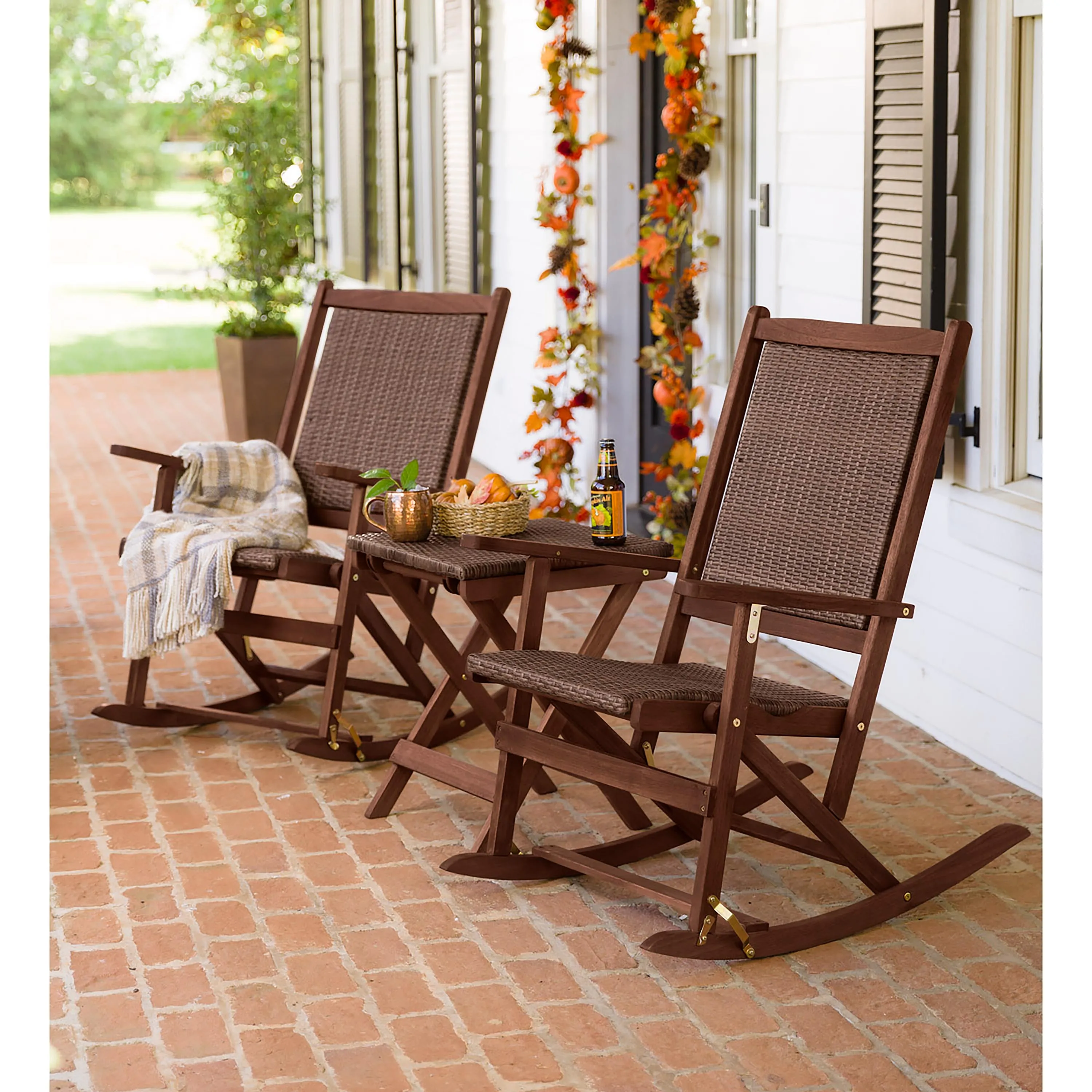 Claytor Folding Eucalyptus Outdoor Side Table
