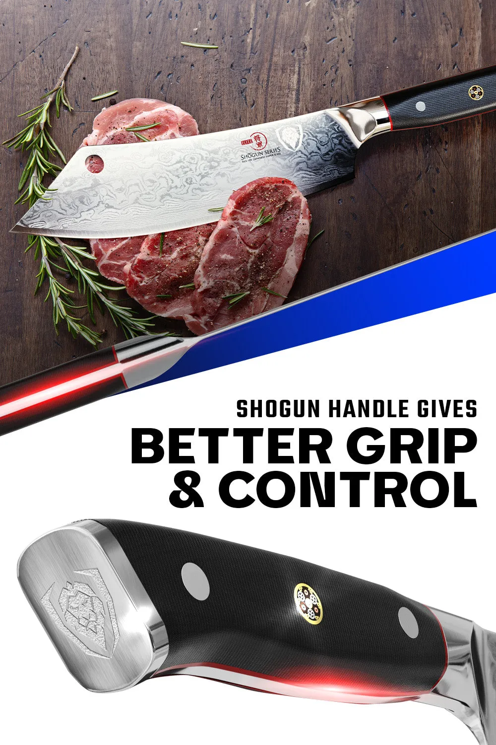 Cleaver Hybrid & Chef's Knife 8" | Crixus | Shogun Series ELITE | Dalstrong ©