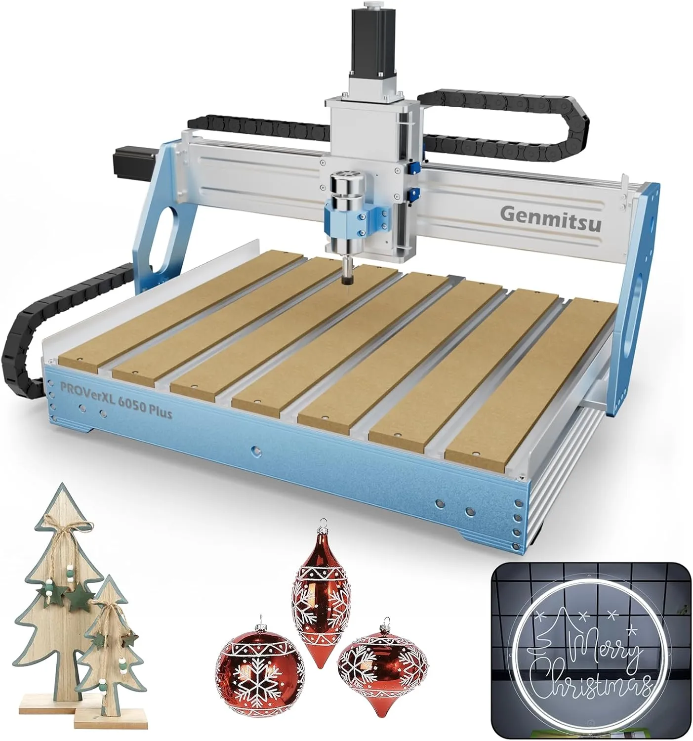 CNC Machine PROVerXL 6050 Plus for Metal Wood Acrylic MDF Carving, GRBL Control, 3 Axis Milling CNC Router Machine, Hybrid Table, Working Area 600 x 500 x 115mm (23.62" x 19.69" x 4.53")