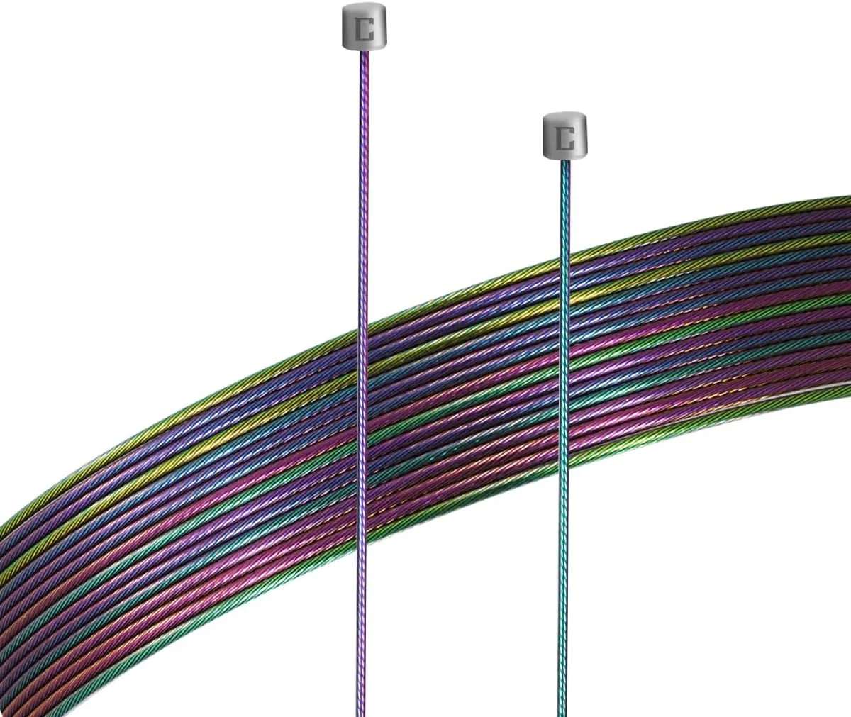 CNC Pro Slick Polished Bike Shifter Cable for SRAM,MTB Derailleur Cable 1.2X 2100/2500/3000/3500mm for Mountain Bike，Road Bike,Rainbow.
