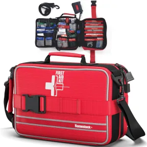 Comprehensive First aid Kits, First Aid Trauma Kit with Labelled Compartments for Cars, Home, Office, Backpacking, Camping, Traveling, and Cycling -230 Pieces