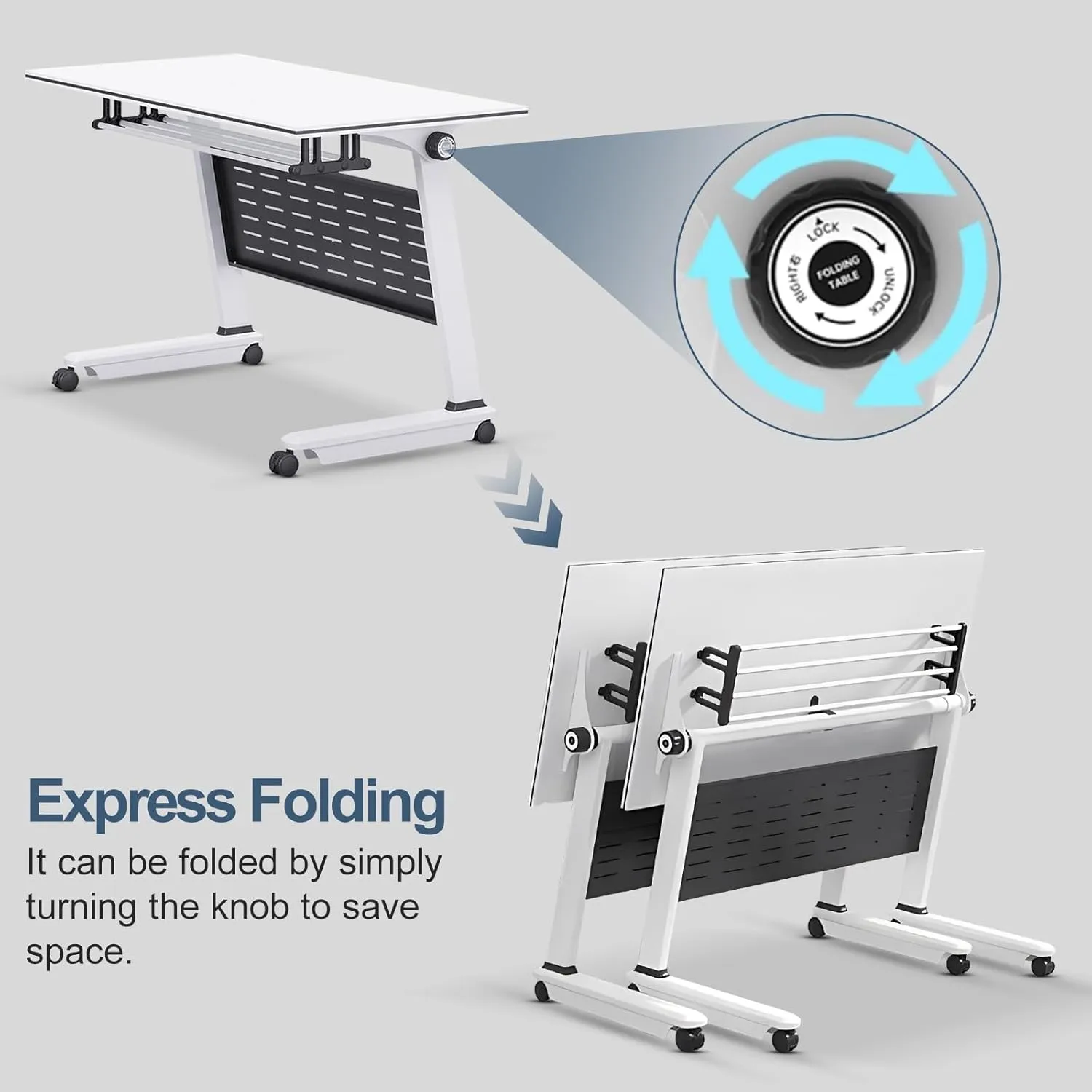 Conference Tables, Folding Conference Room Table Flip Top Mobile Meeting Office Training Room Table with wheels, Seminar Boardroom Table for Home Office Classr ( J 8Pack 70.8 x 23.6 x 29.5inch)
