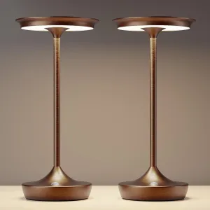Cordless Table Lamp Rechargeable- LED Battery Operated Touch Lamps,Portable 3 Color Dimmable Waterproof Lights for Patio/Restaurant/Dining/Outdoor(Brown2)
