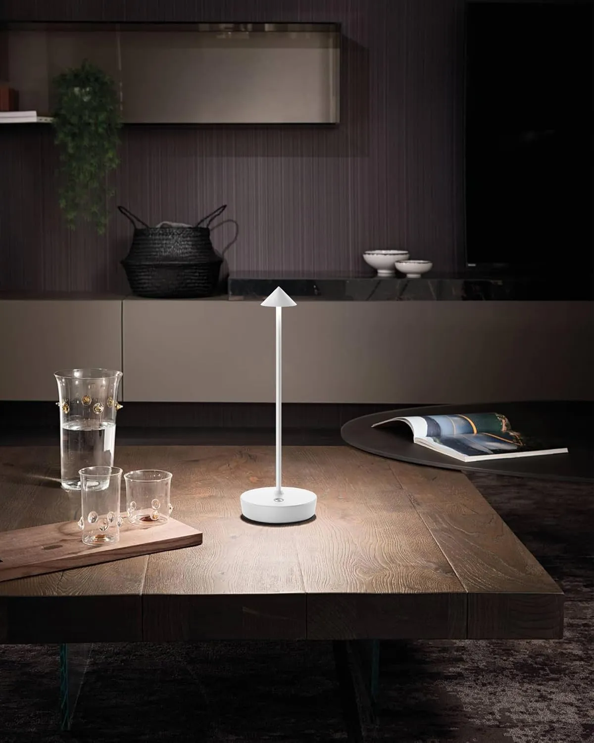 Cordless Table Lamps Rechargeable, 6000mAh Battery Operated LED Desk Lamp Outdoor Waterproof Portable Touch Dimmable Table Night Light for Patio Restaurant Dining Home Set of 2 White