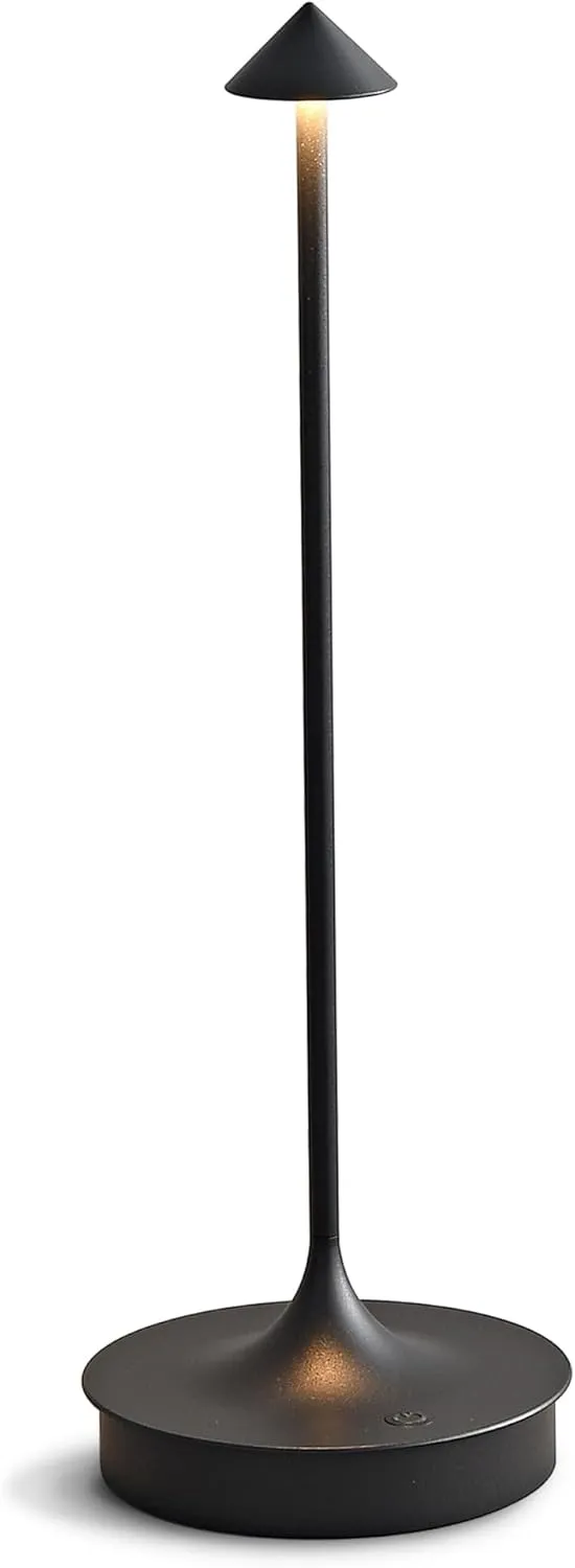Cordless Table Lamps Rechargeable, LED Desk Lamp 4000mAh Battery Operated Outdoor Waterproof Portable Touch Dimmable Table Light for Patio/Restaurant/Bar/Indoor (Black-1PC)
