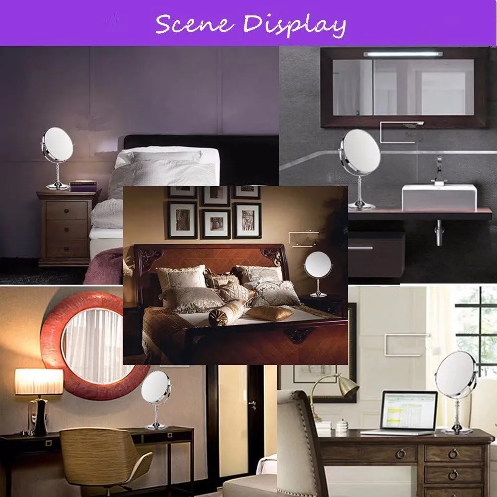 Cosmetic Mirror Dresser Tabletop Two-sided Magnifying Folding Portable Magnifier Dressing 360 Rotation with 3x Magnification
