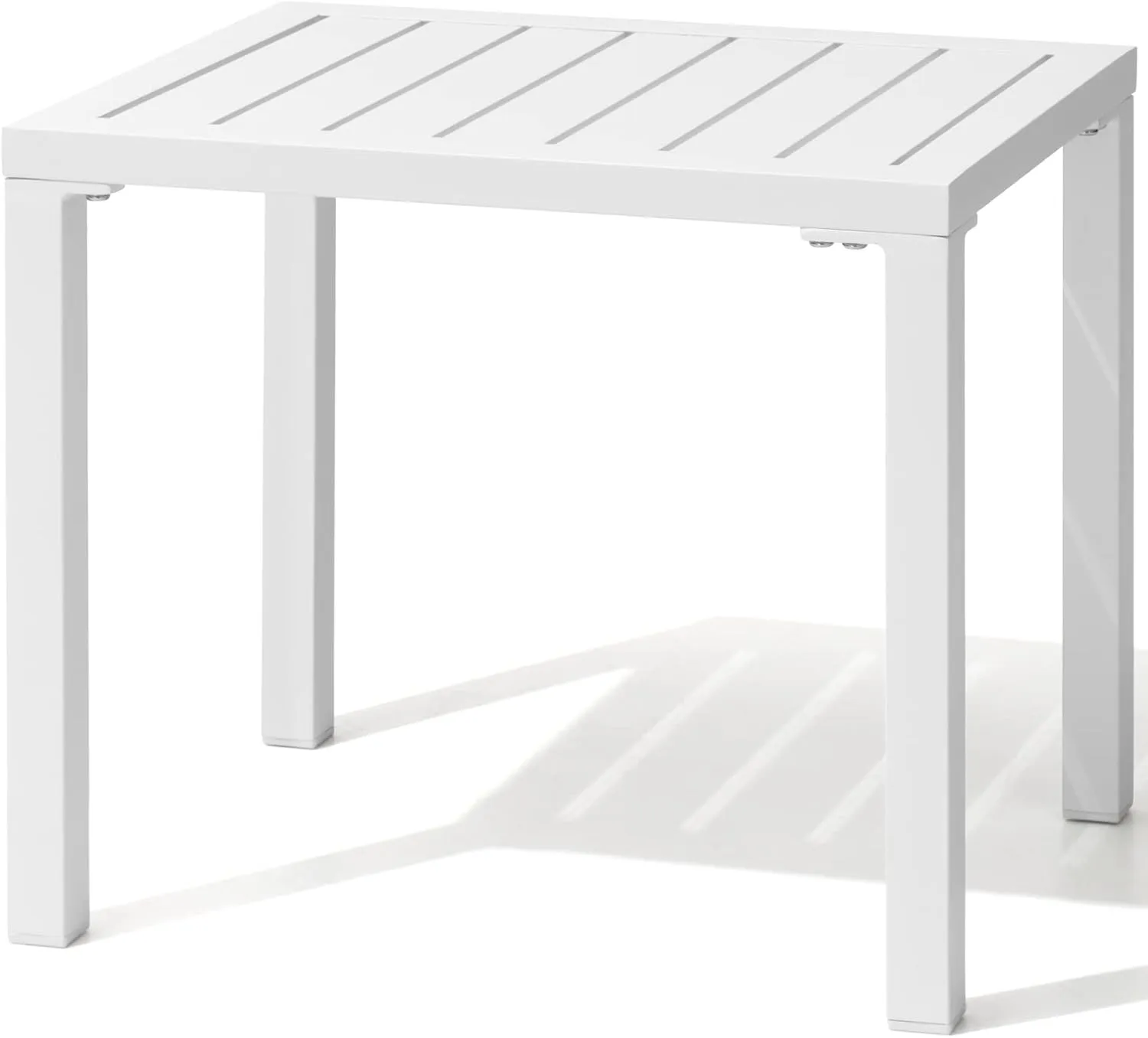 Crestlive Products Outdoor Side Table,Aluminum Rectangular Side/End Table, Small Patio Coffee Bistro Table for Outdoor Indoor