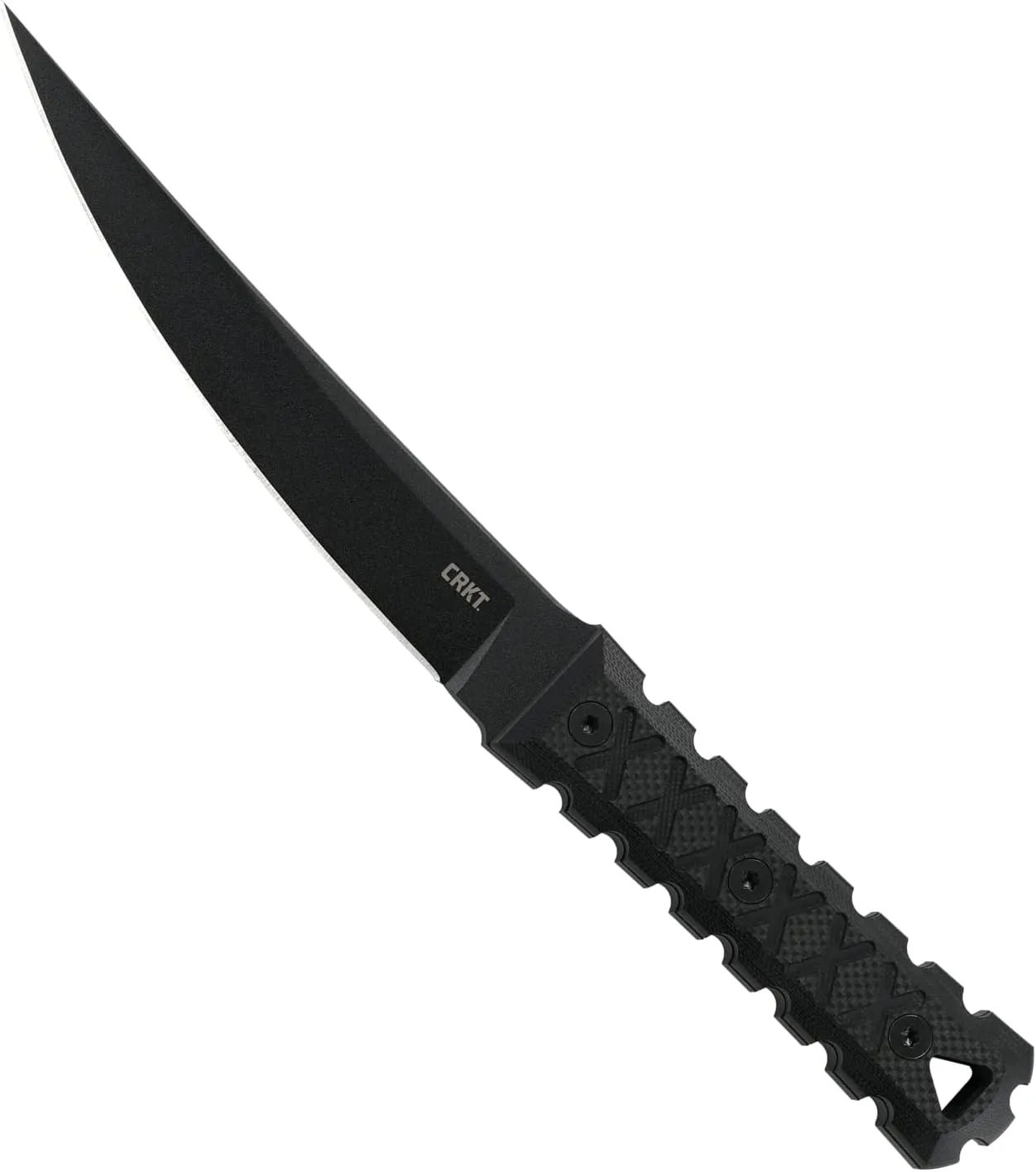 CRKT HZ6 Fixed Blade Knife with Sheath: SK-5 Plain Edge Black Coated Blade, G10 Handle, 2927