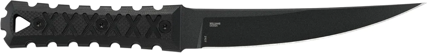 CRKT HZ6 Fixed Blade Knife with Sheath: SK-5 Plain Edge Black Coated Blade, G10 Handle, 2927