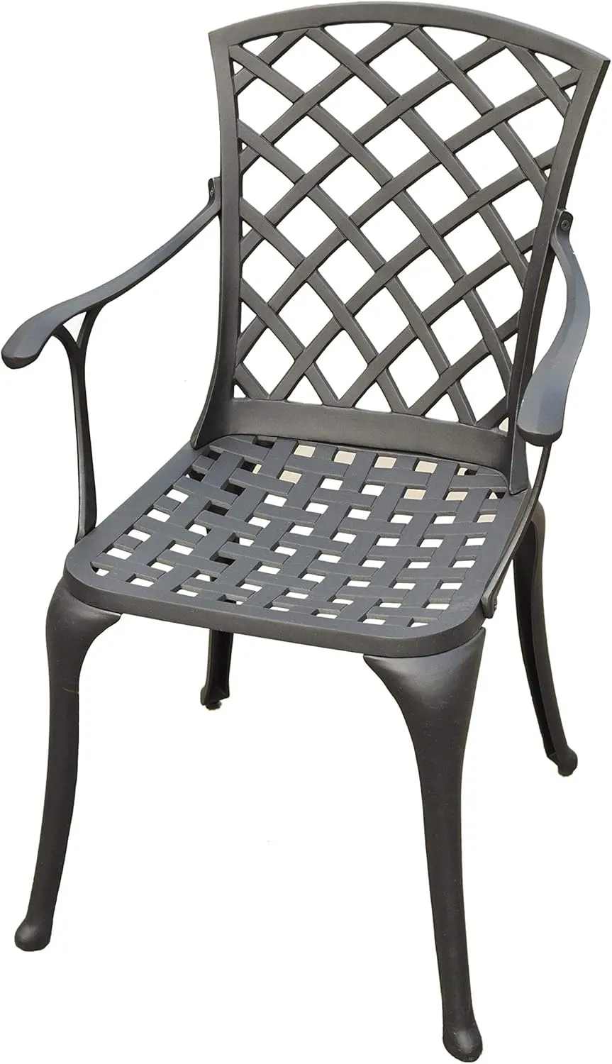 Crosley Furniture Sedona 5-Piece Outdoor Dining Set for 4, 46" Cast Aluminum Round Patio Table and Chairs, Black