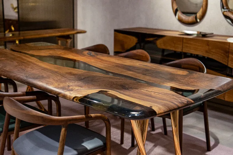 Custom Epoxy Resin Dining Room Table | Osso Dining Table