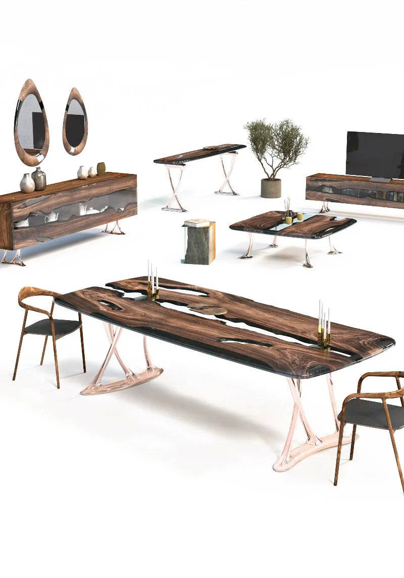 Custom Epoxy Resin Dining Room Table | Osso Dining Table