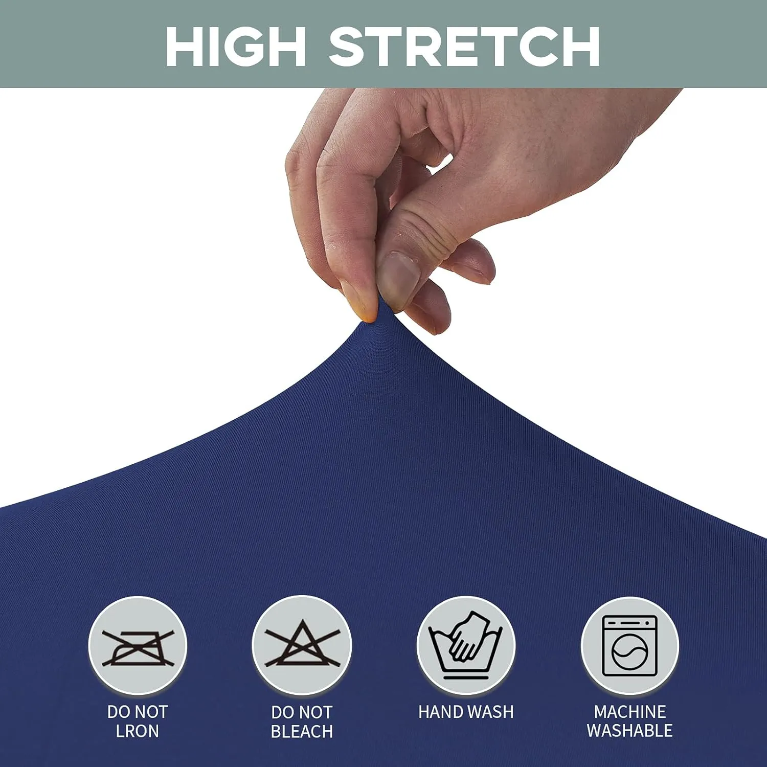 CWK 6FT Stretch Spandex Table Cover for Rectangular Tables - Elastic Fitted Tablecloth for Folding Tables, Wrinkle Resistant, Durable Table Protector for Parties, Weddings, Banquets & Events (Blue)
