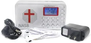 Daily Meditation NASB Audio Bible Player - New American Standard Electronic Taking Bible with Charger and Earphone, Portable to Listen at Anywhere Anytime