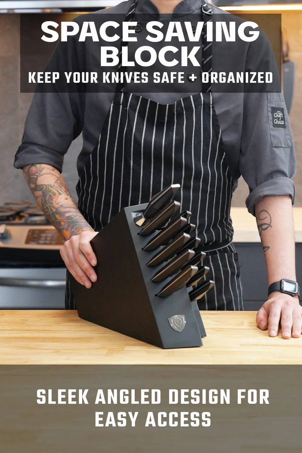 DALSTRONG 12-piece Professional Knife Block Set - Shadow Black Series - Black Titanium Nitride Coated - High-Carbon Stainless Steel Knife Set with Block - NSF Certified Premium Kitchen Set