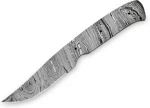 Damascus Hunting Knife Blank | Hand Forged Steel Blank Blade | knife Tang Blank | 9Inch Handmade Camping Knife Making Supplies | HUNT 18